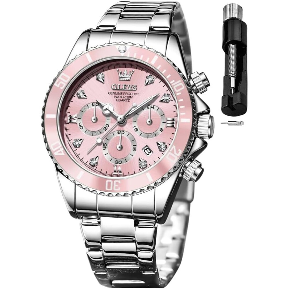 Womens Watch Fashion Dress Diamond Female Watches for Ladies Analog Quartz Stain